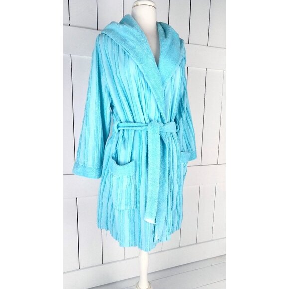 Mark Travers terry cloth cotton hooded bath spa robe - Picture 4 of 7